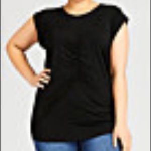 Gather Up Plain Top - Black